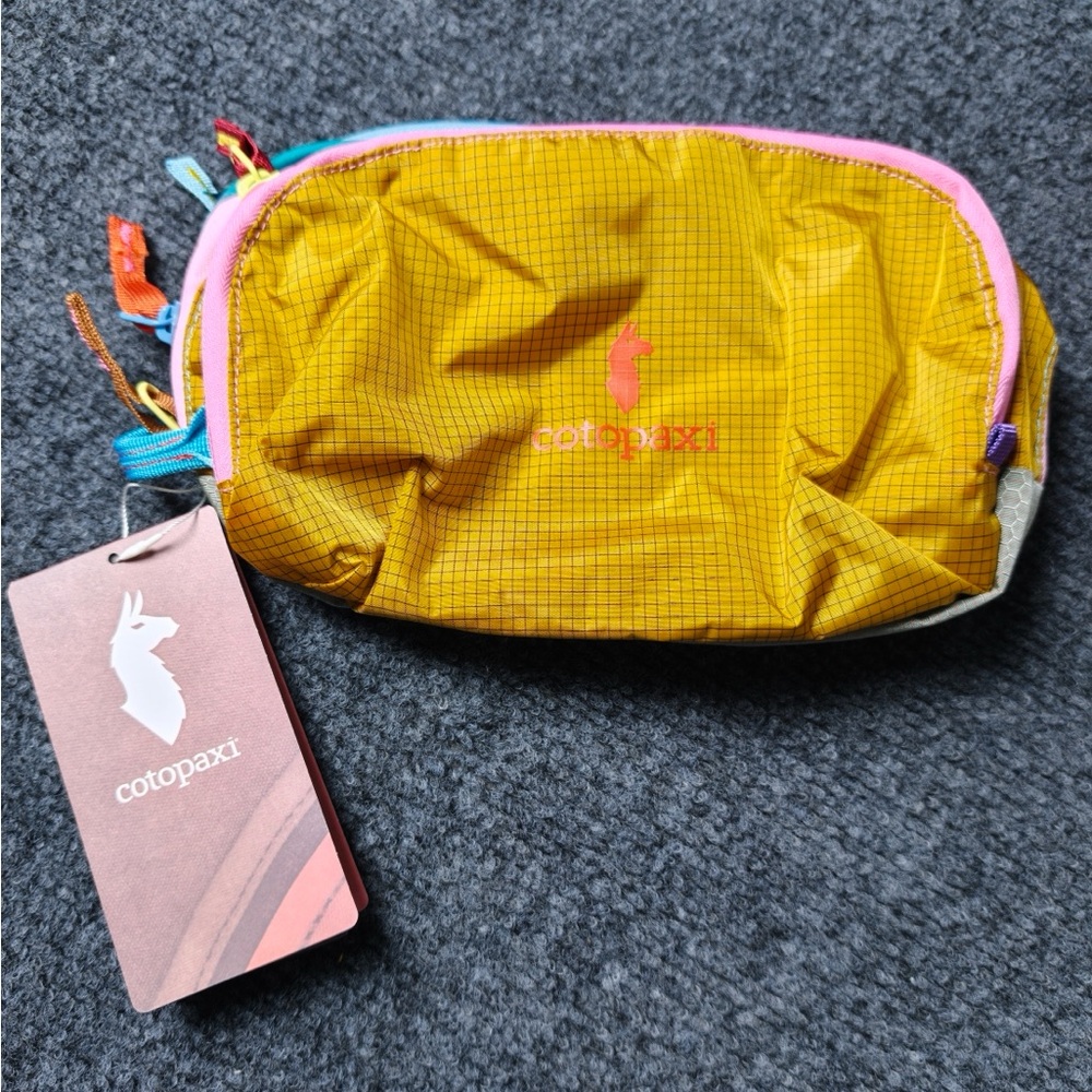 Cotopaxi Yellow Ripstop Organizer Pouch with Pink Trim